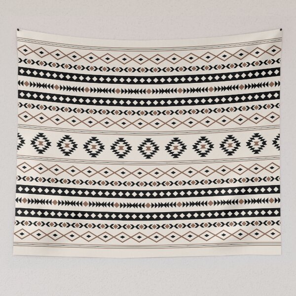 Item preview, Aztec Black Brown Cream Mixed Motifs Pattern designed and sold by NataliePaskell.