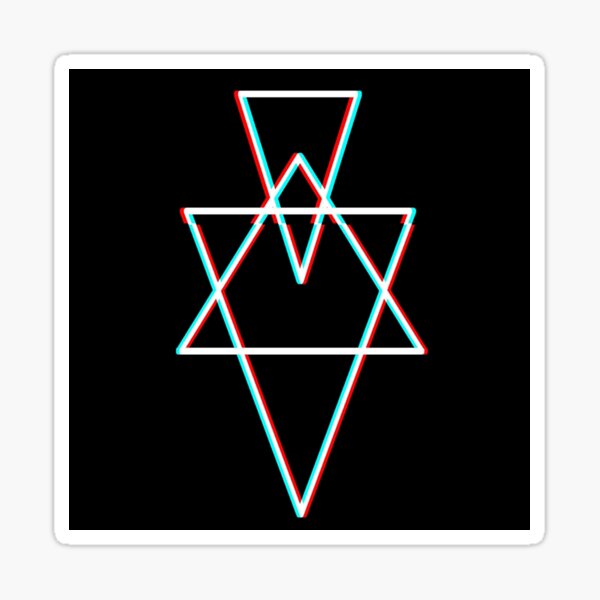 Hexagram geometry glitch stickers and prints Sticker