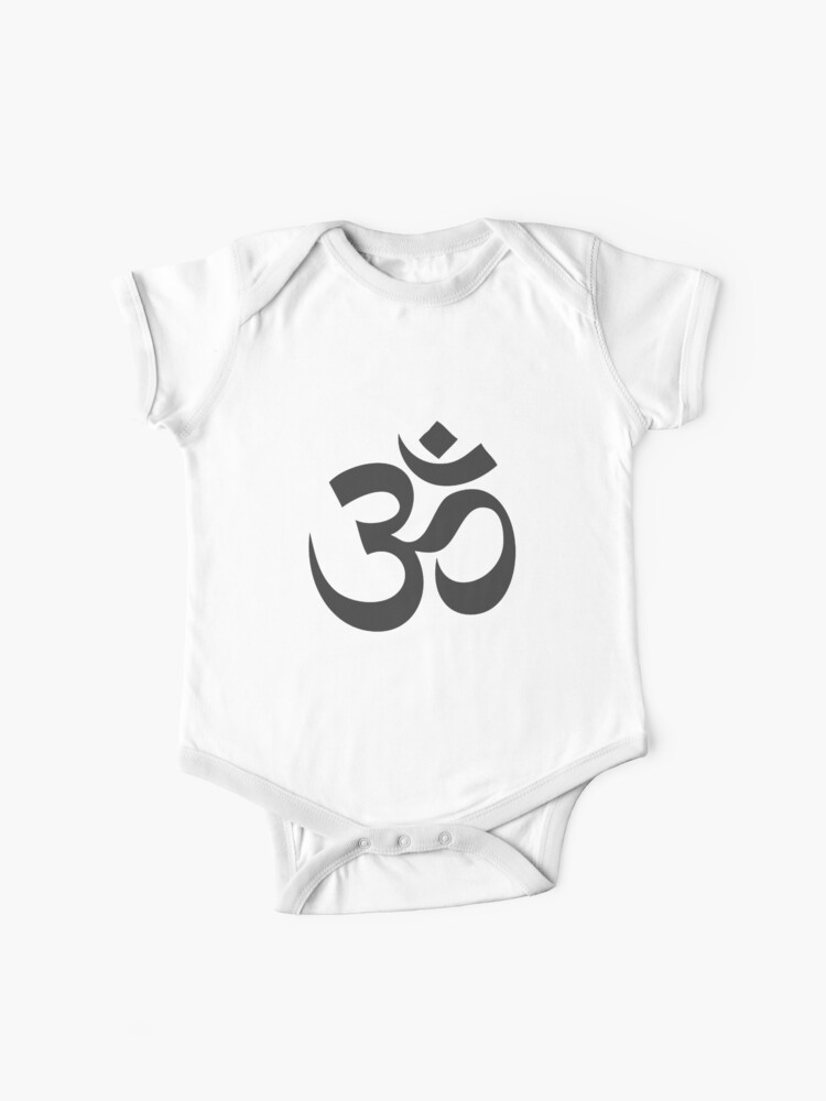 Buddhist Om Mantra Darkgrey Baby One Piece By Phylosoft Redbubble