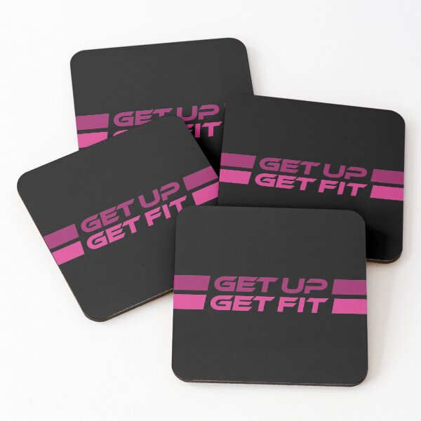 Item preview, GET UP GET FIT (Pink on Black) designed and sold by STUDIO-72.