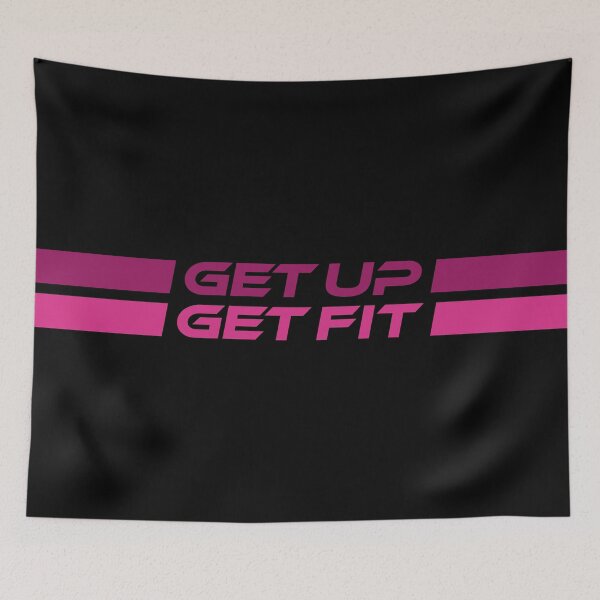 Item preview, GET UP GET FIT (Pink on Black) designed and sold by STUDIO-72.