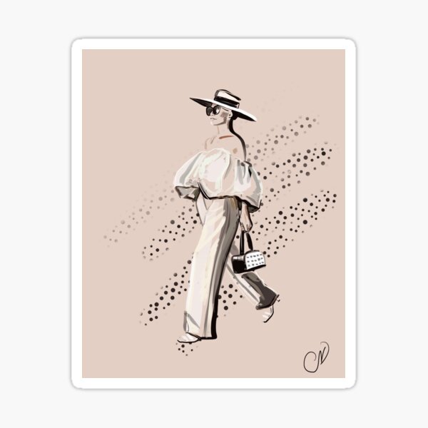 FASHION ILLUSTRATION- stylish lady illustration Sticker