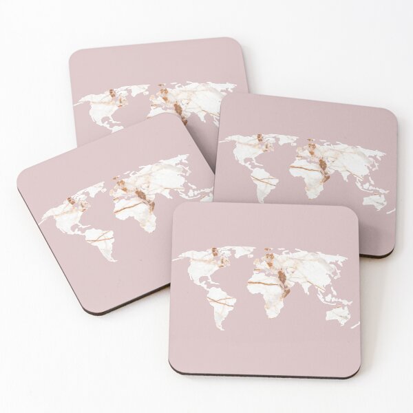 Item preview, White Gold Marble World Map designed and sold by NelBo.