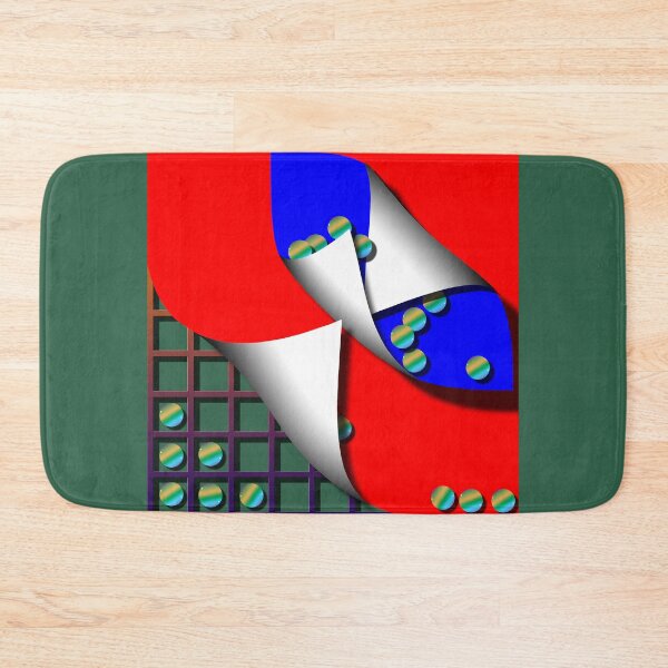 Item preview, Square with sphere (217) (grid, blue, red) Decorative, digital, colorful, abstract, designed and sold by Paszkan.