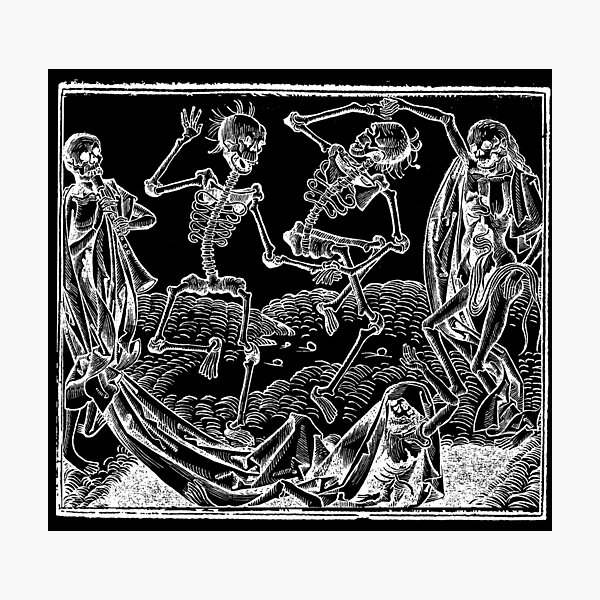 Aperçu de l'œuvre Danse Macabre IX (Squelettes dansants) créée et vendue par AnnieBolton.