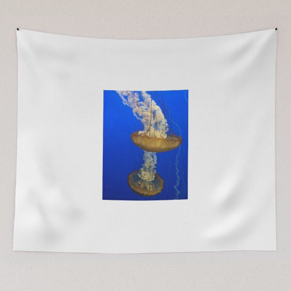 Item preview, Jellyfish with blue background designed and sold by JuliVogel.
