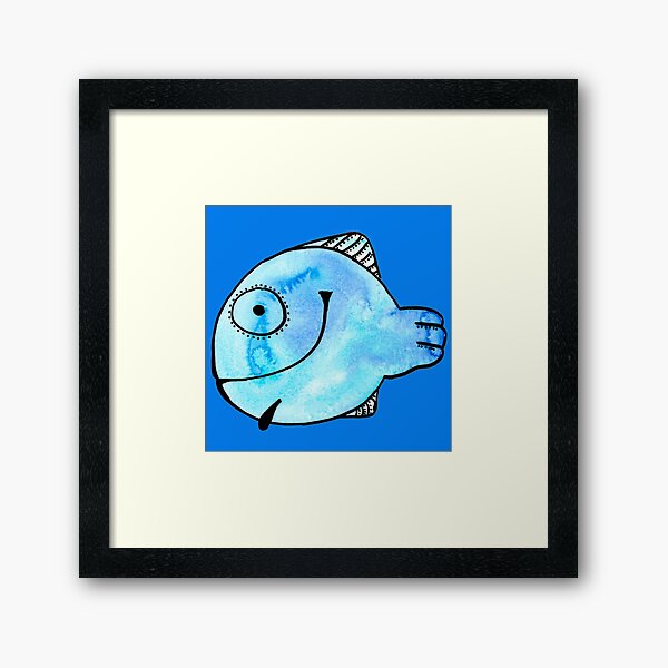 Fisch nach einem Aquarell Gerahmter Kunstdruck