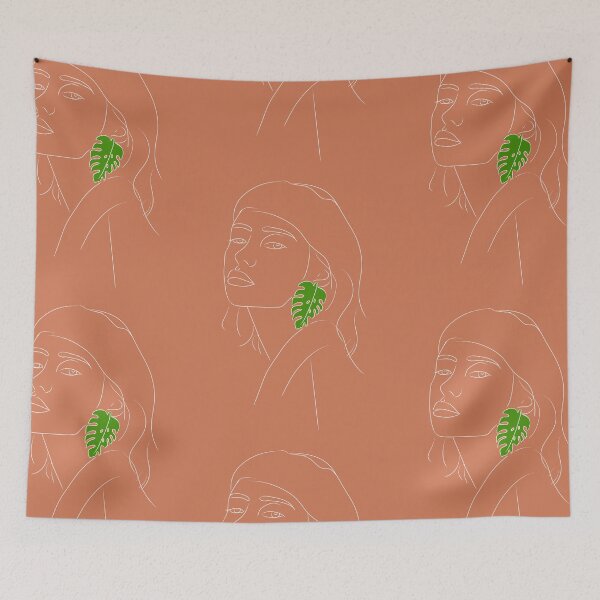 Item preview, Minimalist style woman profile - Portrait woman sheet with white lines designed and sold by DoubleRose.