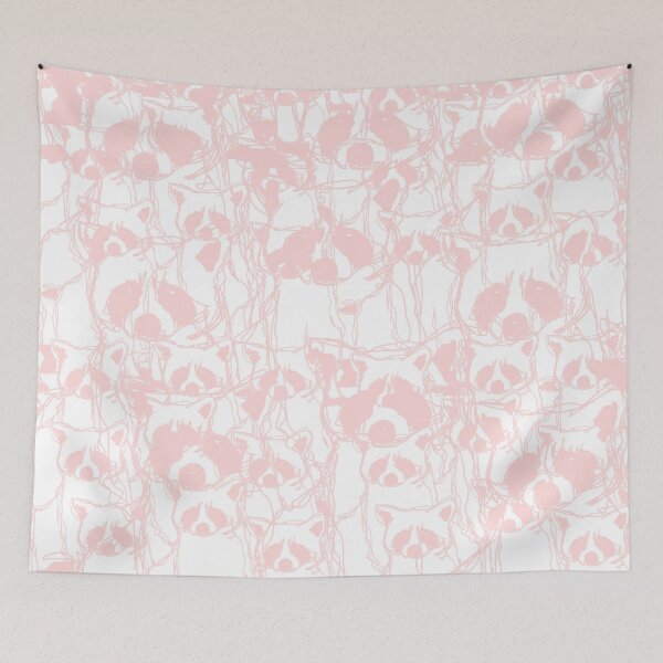 Item preview, Minimal Light Pink Raccoon Line Art Decor designed and sold by MindCereal.