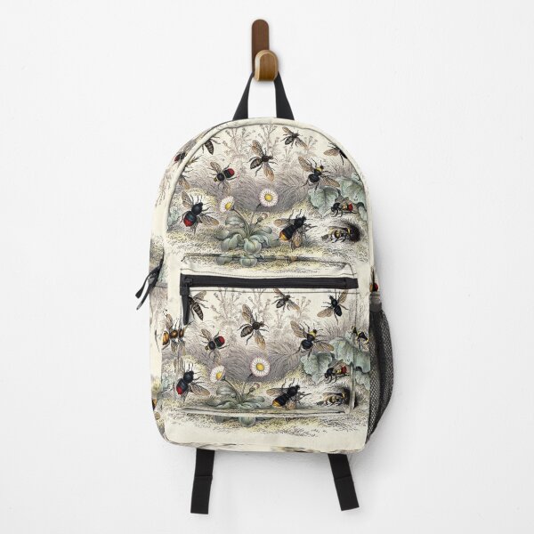 Item preview, Vintage Honey Bees and Bumblebees Swarming Flower Garden designed and sold by ScienceSource.