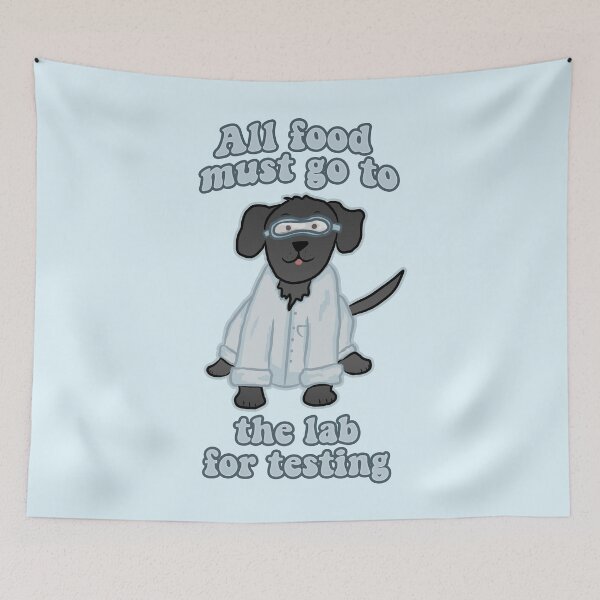 Item preview, All Food Must Go to the Lab for Testing Funny Black Labrador designed and sold by RoserinArt.