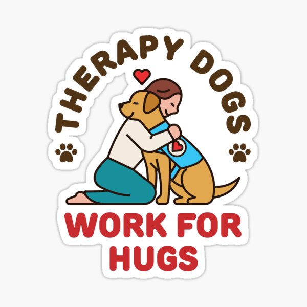 "THERAPY DOGS WORK FOR HUGS" Car Ribbon Magnet  QUALITY 