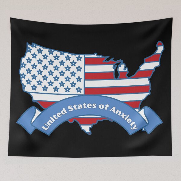 Item preview, United States of Anxiety Map designed and sold by CaitU.