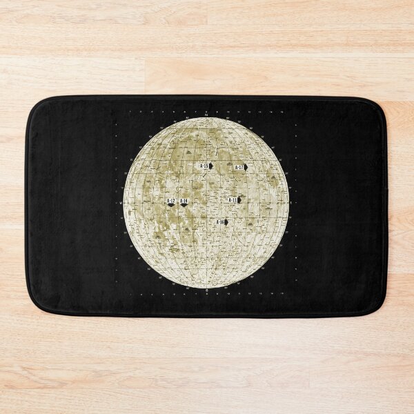 Item preview, Apollo Landing Sites Marked on a Map of the Moon designed and sold by ScienceSource.