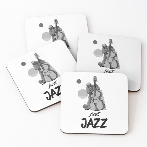 Item preview, Jazz Music "Just Jazz Double Bass Player - White" designed and sold by ProfusionPro.
