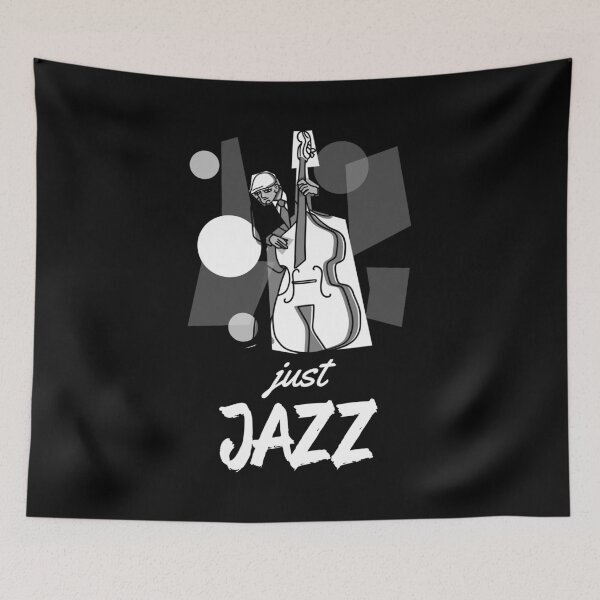 Item preview, Jazz Music "Just Jazz Double Bass Player - Black" designed and sold by ProfusionPro.