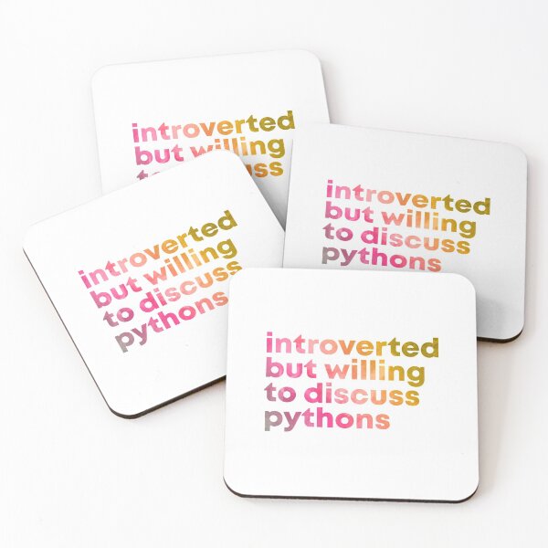 Item preview, Python Tshirt Introverted but willing to discuss Pythons in Watercolor  |Gift shirt python designed and sold by ellagnonmay.
