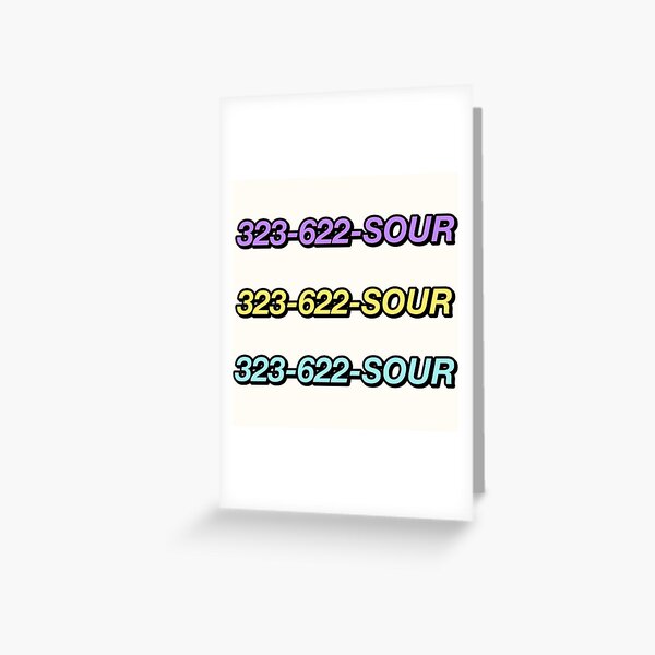 Olivia Rodrigo Sour Phone Number Hotline Greeting Card By