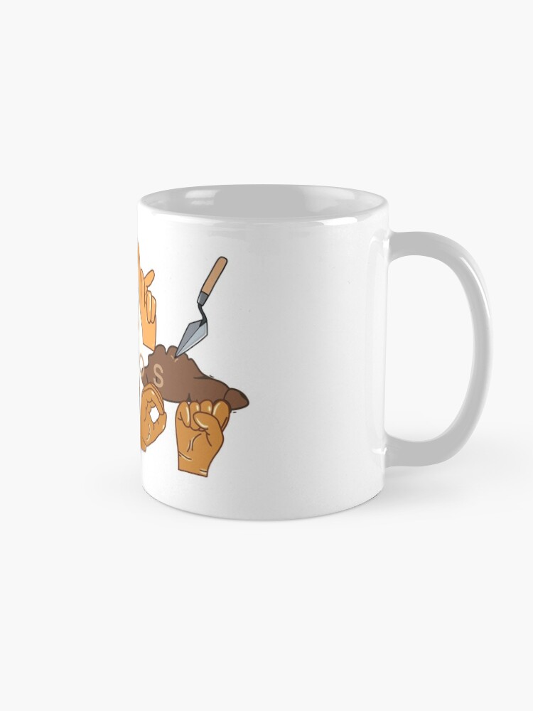 Alternate view of "IDK DINOS" in American Sign Language (ASL) Mug