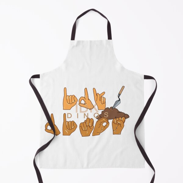 "IDK DINOS" in American Sign Language (ASL) Apron
