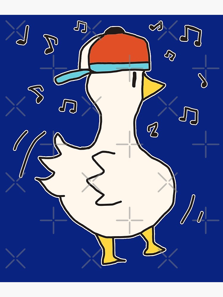 Shuba Dancing Duck Meme Funny Cute Duck Wearing Hat Poster For Sale