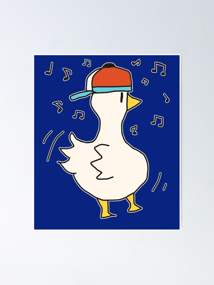 Shuba Dancing Duck Meme Funny Cute Duck Wearing Hat Poster For Sale