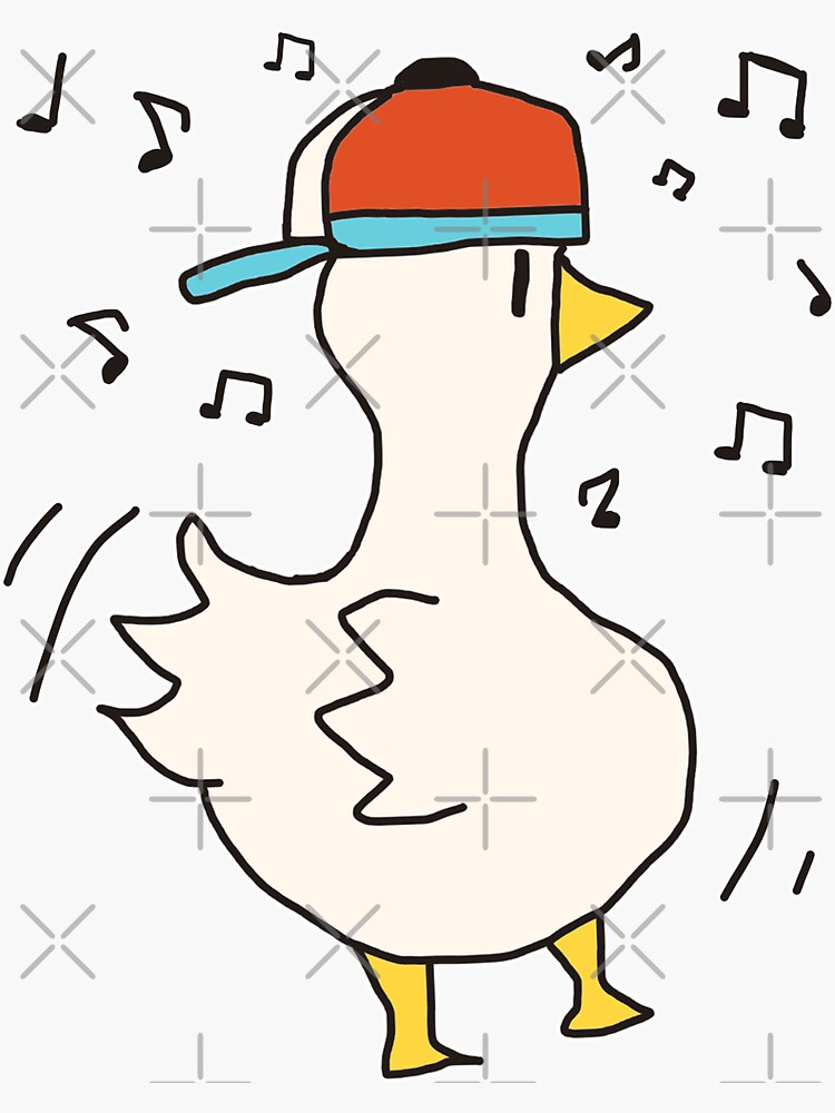 Shuba Dancing Duck Meme Funny Cute Duck Wearing Hat Sticker For Sale