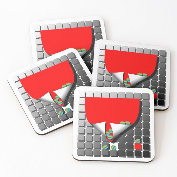 Item preview, Square with ball (219) (black, red) Decorative, digital, colorful, abstract, designed and sold by Paszkan.