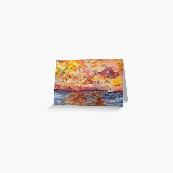 Flaming Sky Greeting Card