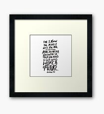 Jeremiah 29:11 Framed Print