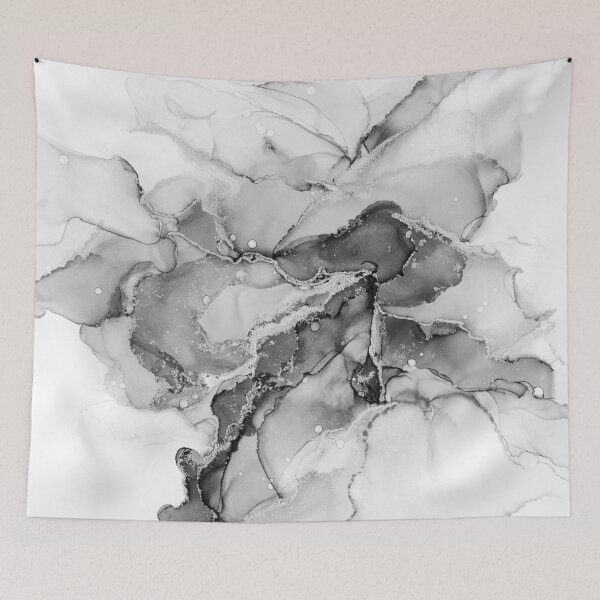 Item preview, Chrome Silver Abstract Ink designed and sold by Olga Shvartsur.