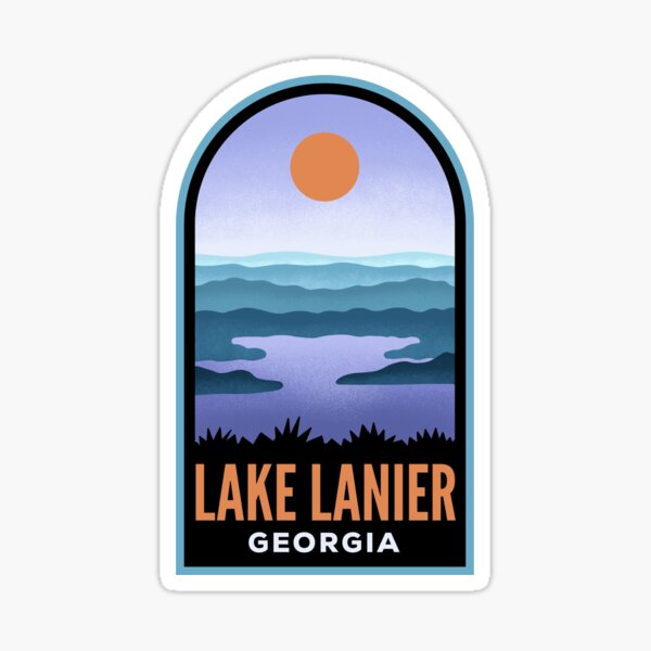 Item preview, Lake Lanier Retro Landscape designed and sold by HalpinDesign.