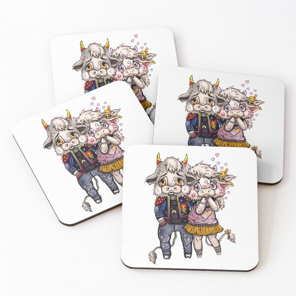 Item preview, A little cow in love and a cool bull. designed and sold by LaraCoolart.