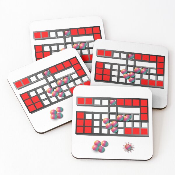Item preview,  Square with ball, corona, (232) (black, red, white,) decorative, digital, colorful, abstract, designed and sold by Paszkan.