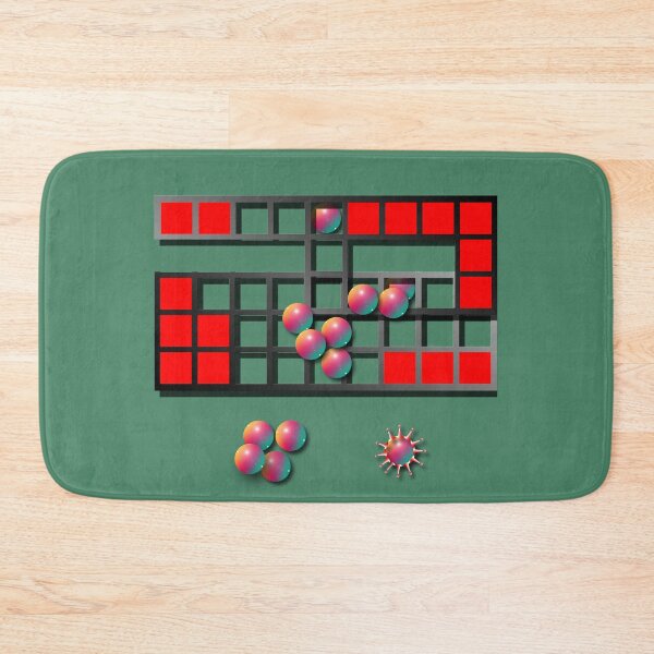 Item preview,  Square with ball, corona, (232) (black, red, white,) decorative, digital, colorful, abstract, designed and sold by Paszkan.