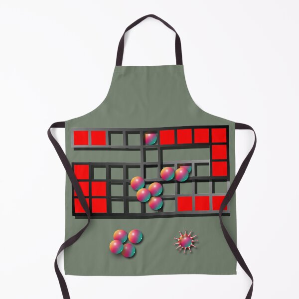 Item preview, Square with ball, corona, (232) (black, red, white,) decorative, digital, colorful, abstract, designed and sold by Paszkan.