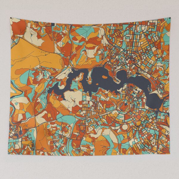 Item preview, Canberra Map - Mosaic - Retro Colors designed and sold by HomeCities.
