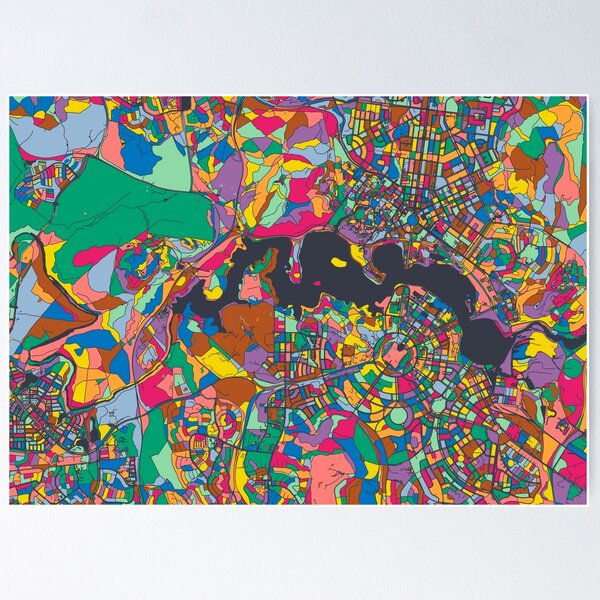 Item preview, Canberra Map - Mosaic - 2021 Colors designed and sold by HomeCities.