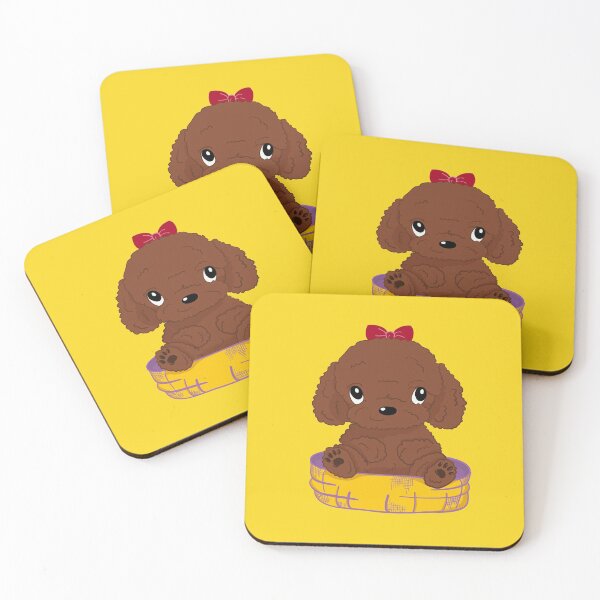 Item preview,  Cute Red Toy Poodle Apricot Toy Poodle In A Dog Bed designed and sold by Cat N' Doodles.