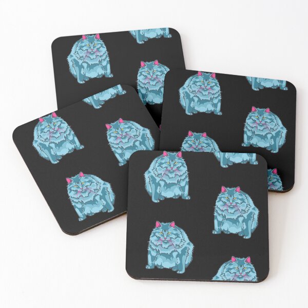 Item preview, Blue alien cats pattern, small black edition designed and sold by bye-then.