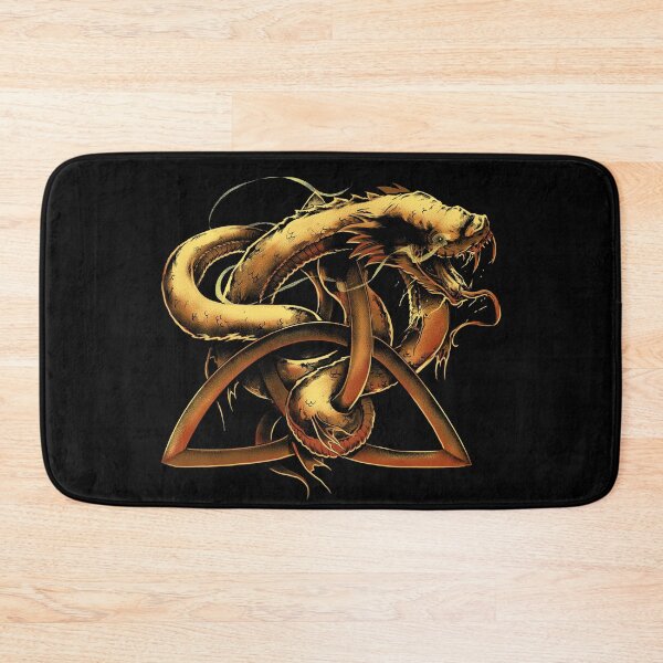 Item preview, Pagan Norse Serpent Jormungandr Viking Mythology Triquetra Trinity Knot Snake Yellow designed and sold by BluePagan.