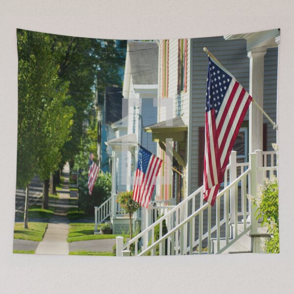 Item preview, American flags on porches designed and sold by flagboss.