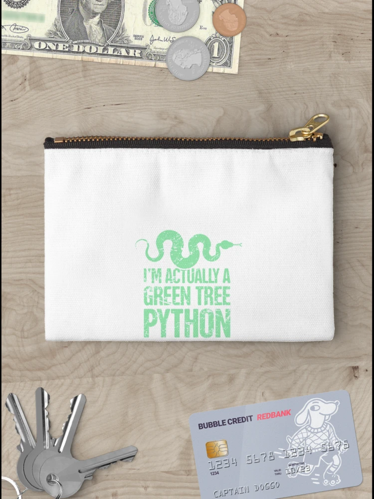 Thumbnail 3 of 4, Zipper Pouch, Python Tshirt Pet Python Snake / Green Tree Python Reptile |Gift shirt python designed and sold by ellagnonmay.
