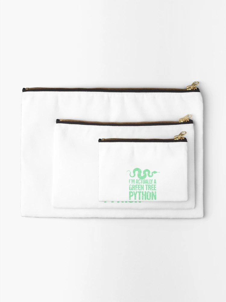 Thumbnail 2 of 4, Zipper Pouch, Python Tshirt Pet Python Snake / Green Tree Python Reptile |Gift shirt python designed and sold by ellagnonmay.