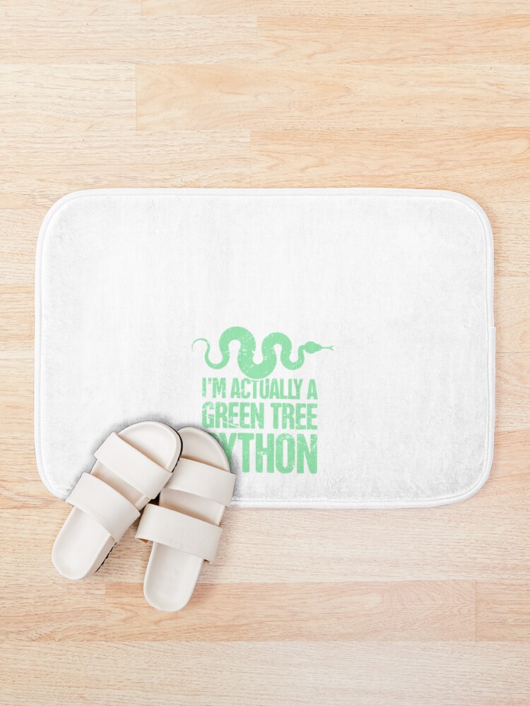 Thumbnail 1 of 6, Bath Mat, Python Tshirt Pet Python Snake / Green Tree Python Reptile  |Gift shirt python designed and sold by ellagnonmay.