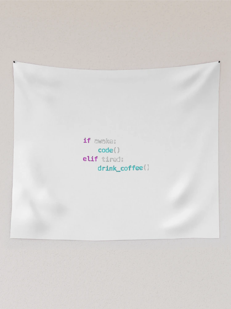Thumbnail 2 of 3, Tapestry, Python Tshirt Coding Algorithm for Python Developer |Gift shirt python designed and sold by ellagnonmay.
