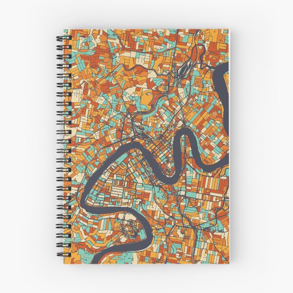 Item preview, Brisbane Map - Mosaic - Retro Colors designed and sold by HomeCities.