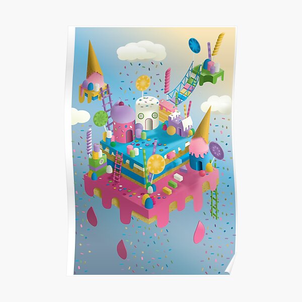 Original Illustration of a Candy Land Poster