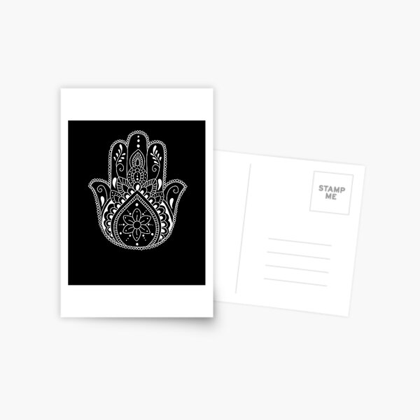 line-art-hamsa-hand-symbol-postcard-by-walrusindustrie-redbubble