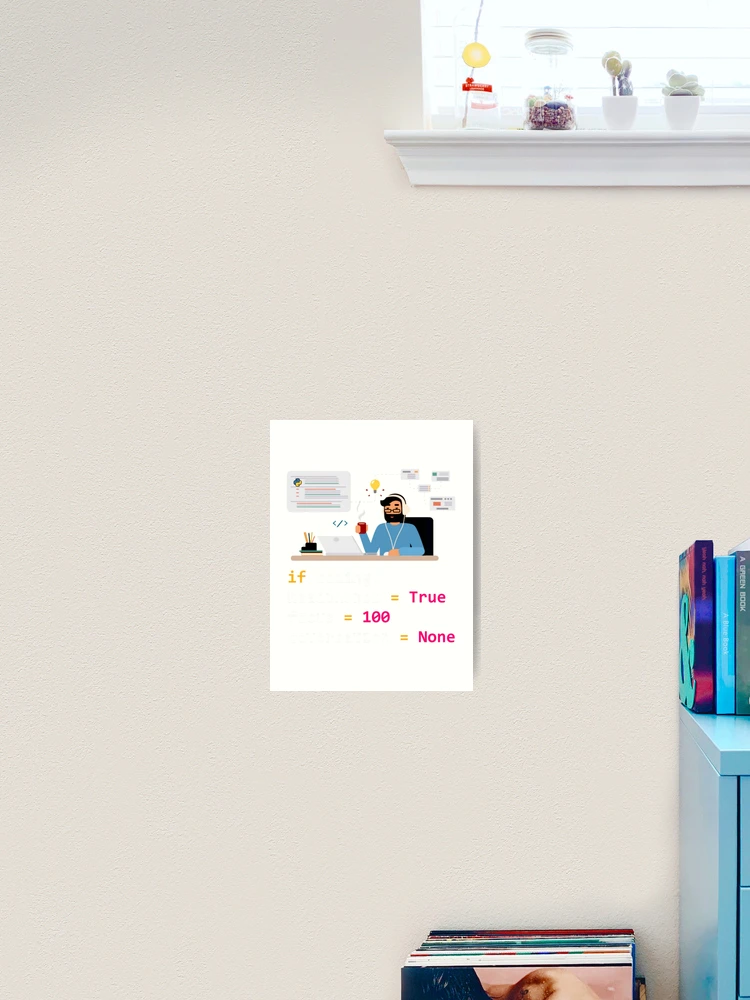 Thumbnail 2 of 3, Art Print, Python Tshirt Coding time algorithm for Python Developer |Gift shirt python designed and sold by ellagnonmay.